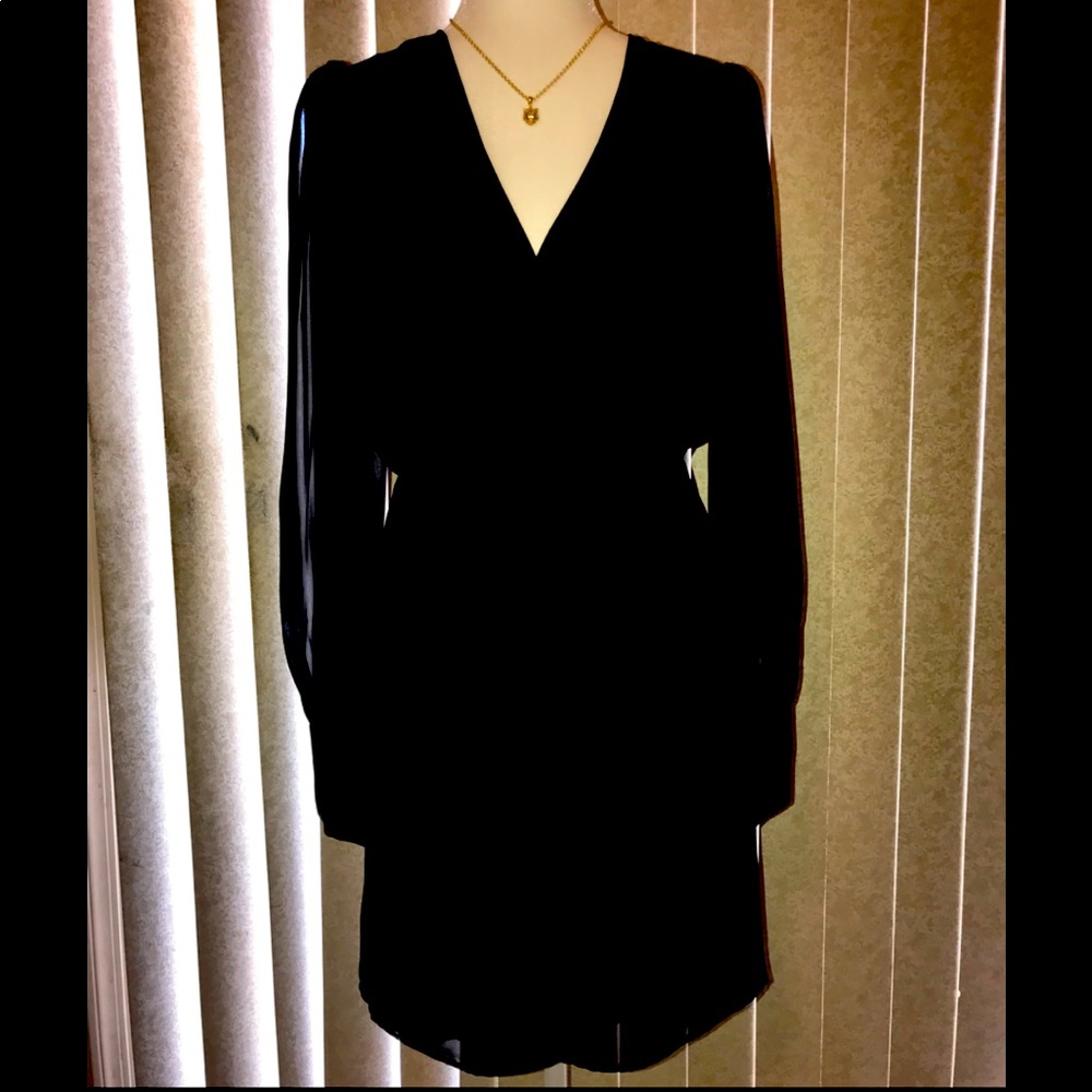 Long Sleeve Tie Waist Tiered Ruffle Mini Dress. Brand New No Tag, Unused